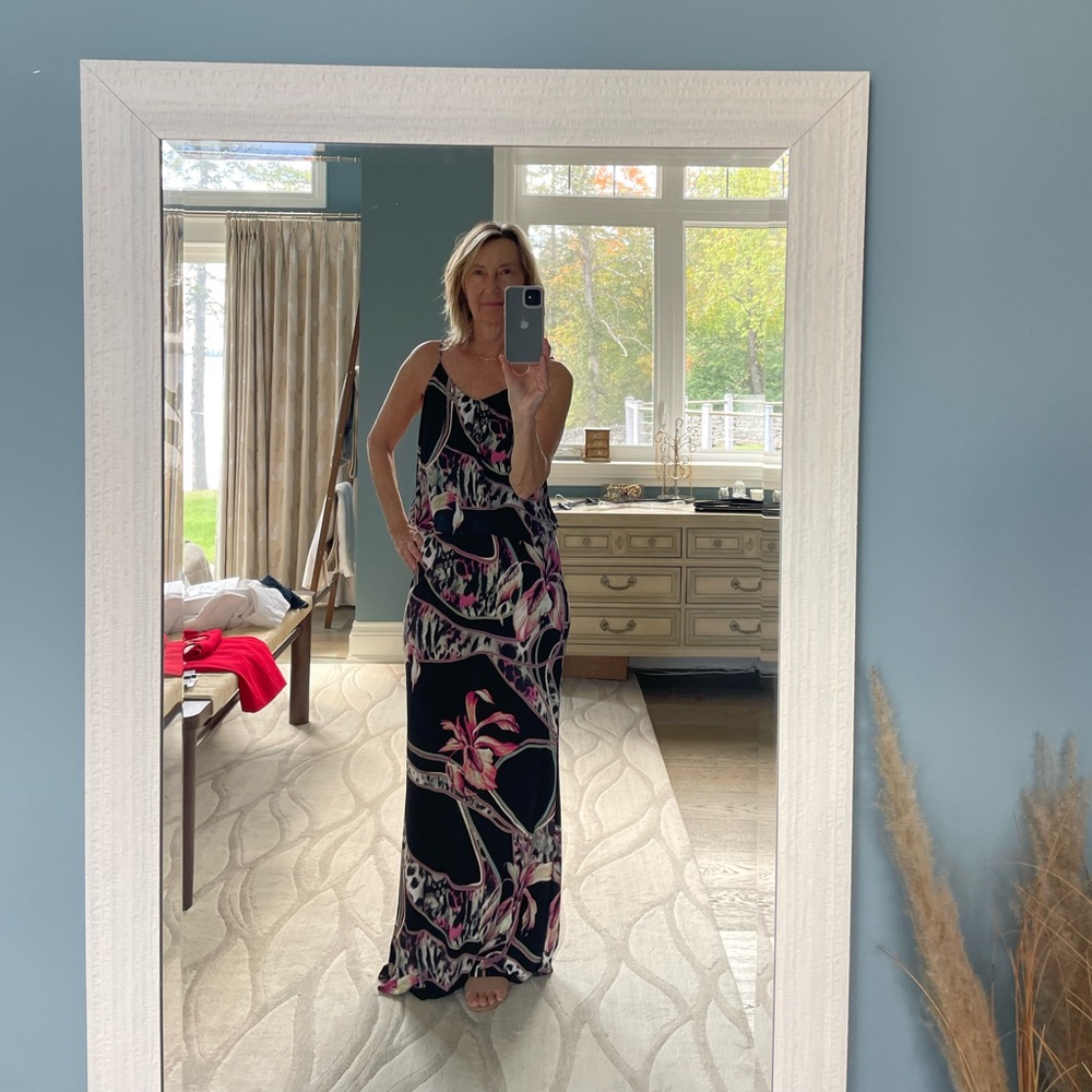 S-Twelve Black and Multicolor maxi dress